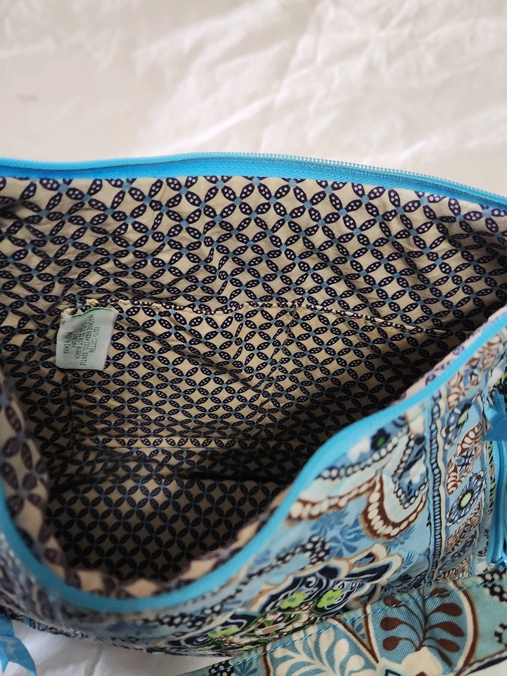 Vera Bradley Light Blue Floral Quilted Shoulder Bag